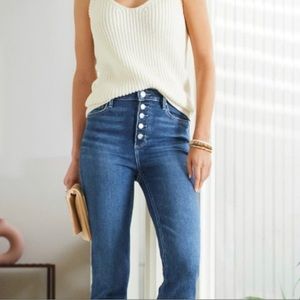 Paige NWOT Cropped Button Closure Cindy Jeans Size 30